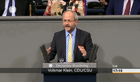 Volkmar Klein im Plenum des DEutschen Bundestages